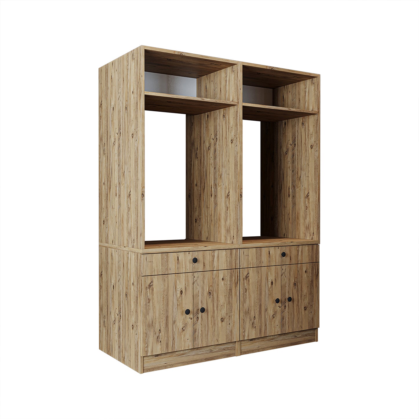 Roomart - Armadio doppio con ripiano estraibile - Torre di lavaggio in 3 colori - HBT: 184 x 134 x 65 cm - mobile per lavatrice, ripiano per lavatrice, torre di lavaggio, mobile, bianco, lavatrici, mobile base, lavatrice, asciugatrice, mobile domestico, armadi, mobile bagno