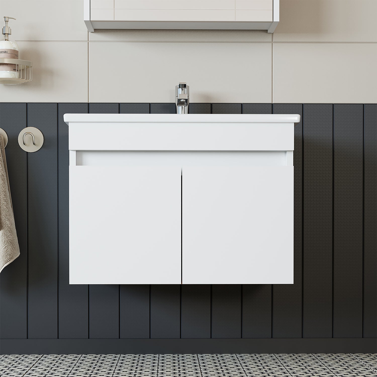 Roomart Ensemble de meubles de salle de bains ATRIA 85 cm Armoire basse avec lavabo Armoire haute - salle de bains, ensemble, lavabo, avec, armoire basse, salle de bains, armoire, large, miroir, meubles de salle de bains, lavabo, pour, armoire de salle de bains, armoire haute, meuble sous-vasque, w