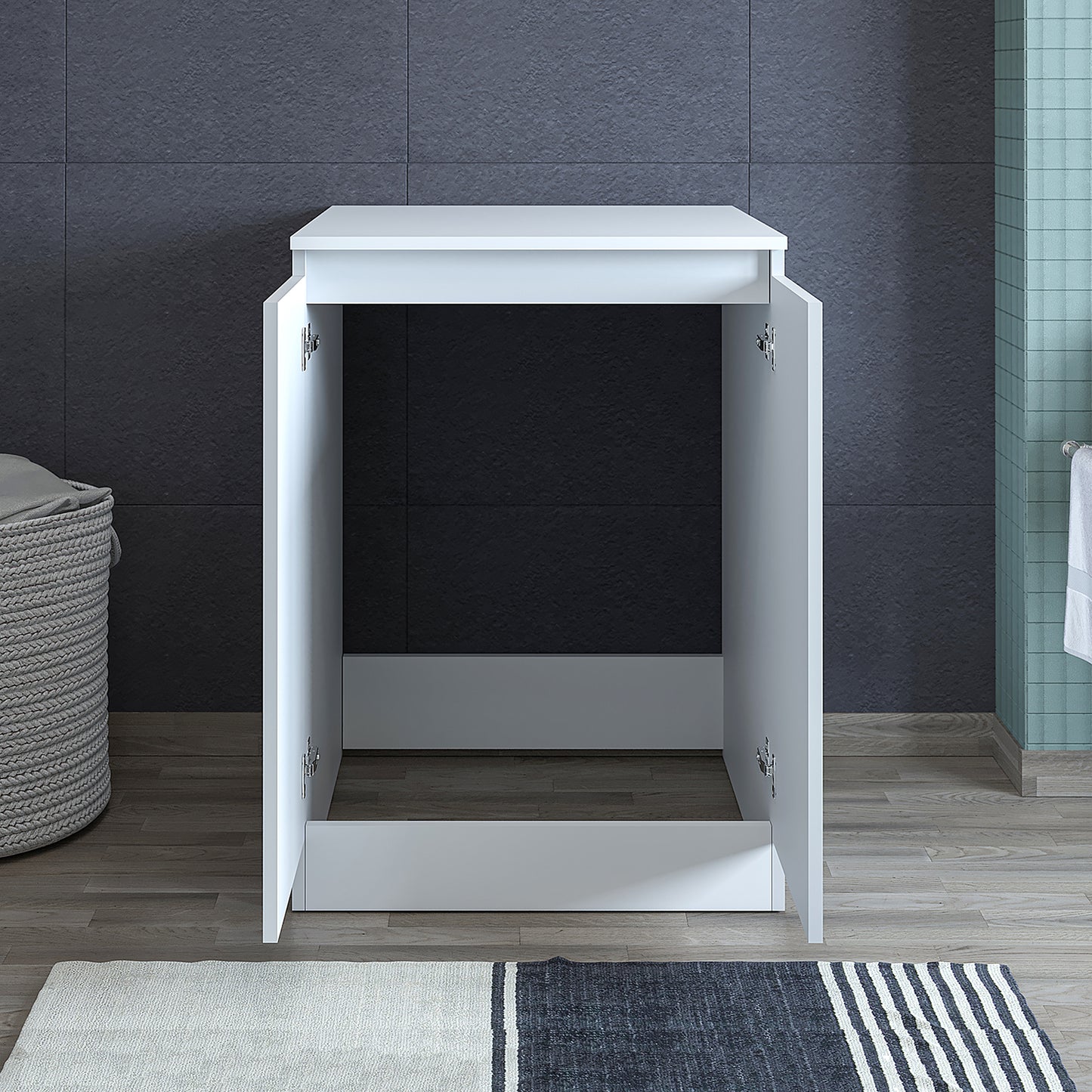 Roomart, Badezimmer Waschmaschinenschrank Atlantic, Waschmaschinenüberbau, Badregal, BHT: 70 x 191 x 70 cm, in Weiß - badezimmerschrank, waschbecken, badezimmermöbel, badschrank, badezimmer, mit, unterschrank, badmöbel, set, waschtisch, möbel, badezimmerm