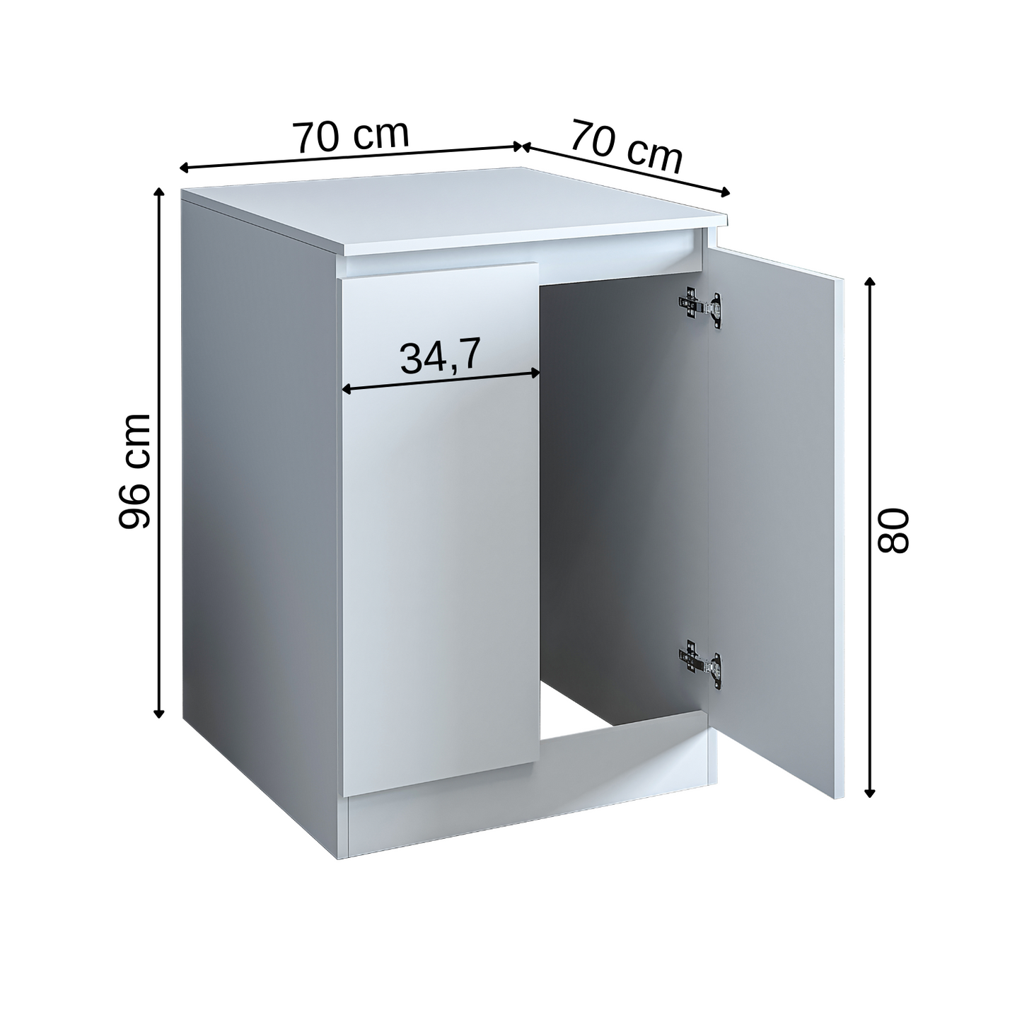 Roomart, Badezimmer Waschmaschinenschrank Atlantic, Waschmaschinenüberbau, Badregal, BHT: 70 x 191 x 70 cm, in Weiß - badezimmerschrank, waschbecken, badezimmermöbel, badschrank, badezimmer, mit, unterschrank, badmöbel, set, waschtisch, möbel, badezimmerm