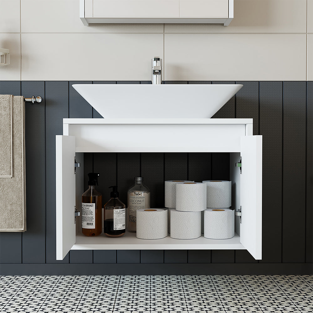 Roomart Waschbecken mit Unterschrank 65 cm in 4 Farben Badezimmermöbel
