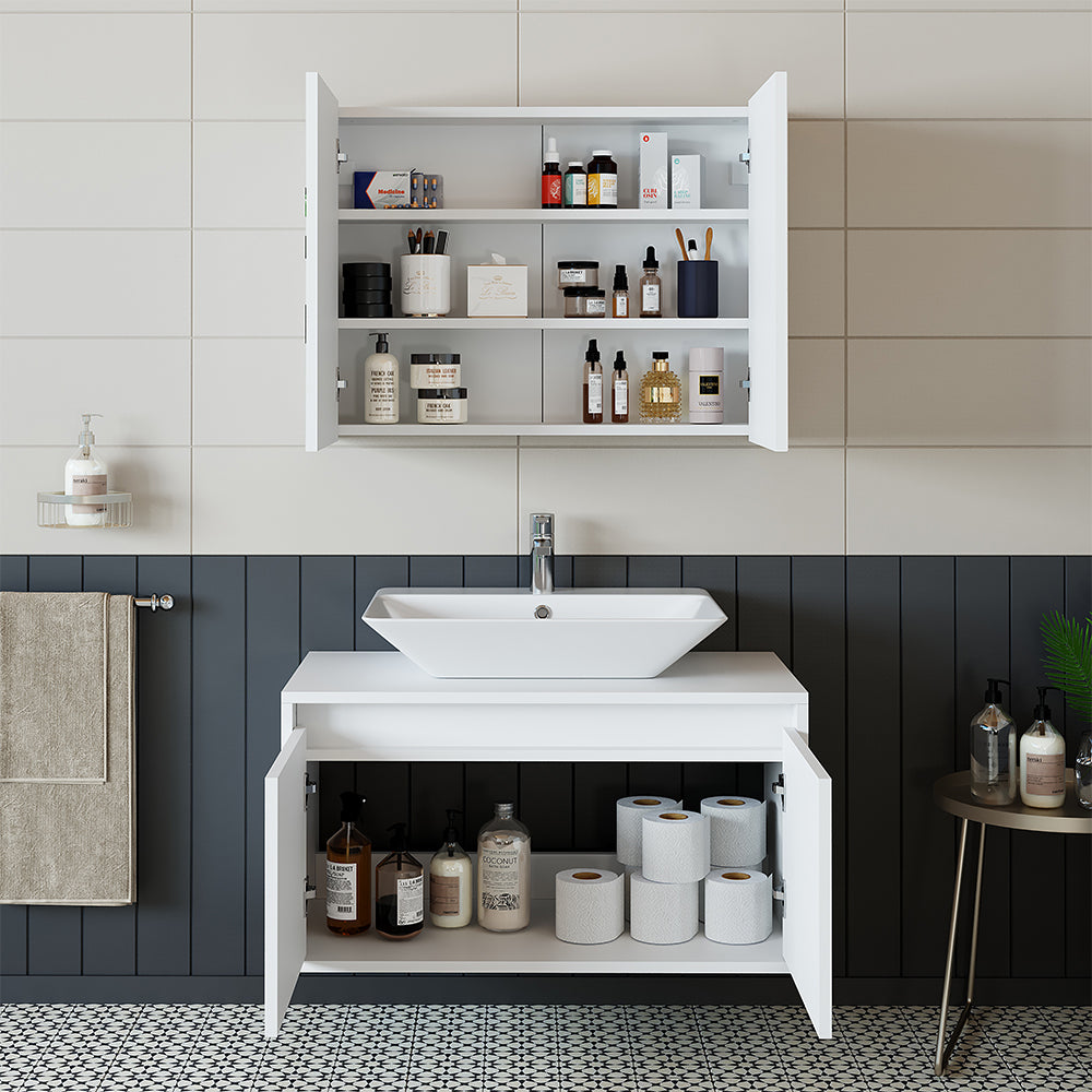Roomart - Conjunto de muebles de cuarto de baño - ATLANTIC - 3 piezas - 85 cm mueble con lavabo de cerámica - mueble con espejo - mueble de cuarto de baño, lavabo, mueble de cuarto de baño, mueble de cuarto de baño, cuarto de baño, con, mueble con lavabo, mueble de cuarto de baño, conjunto, lavabo, mueble, mueble de cuarto de baño, cuarto de baño,