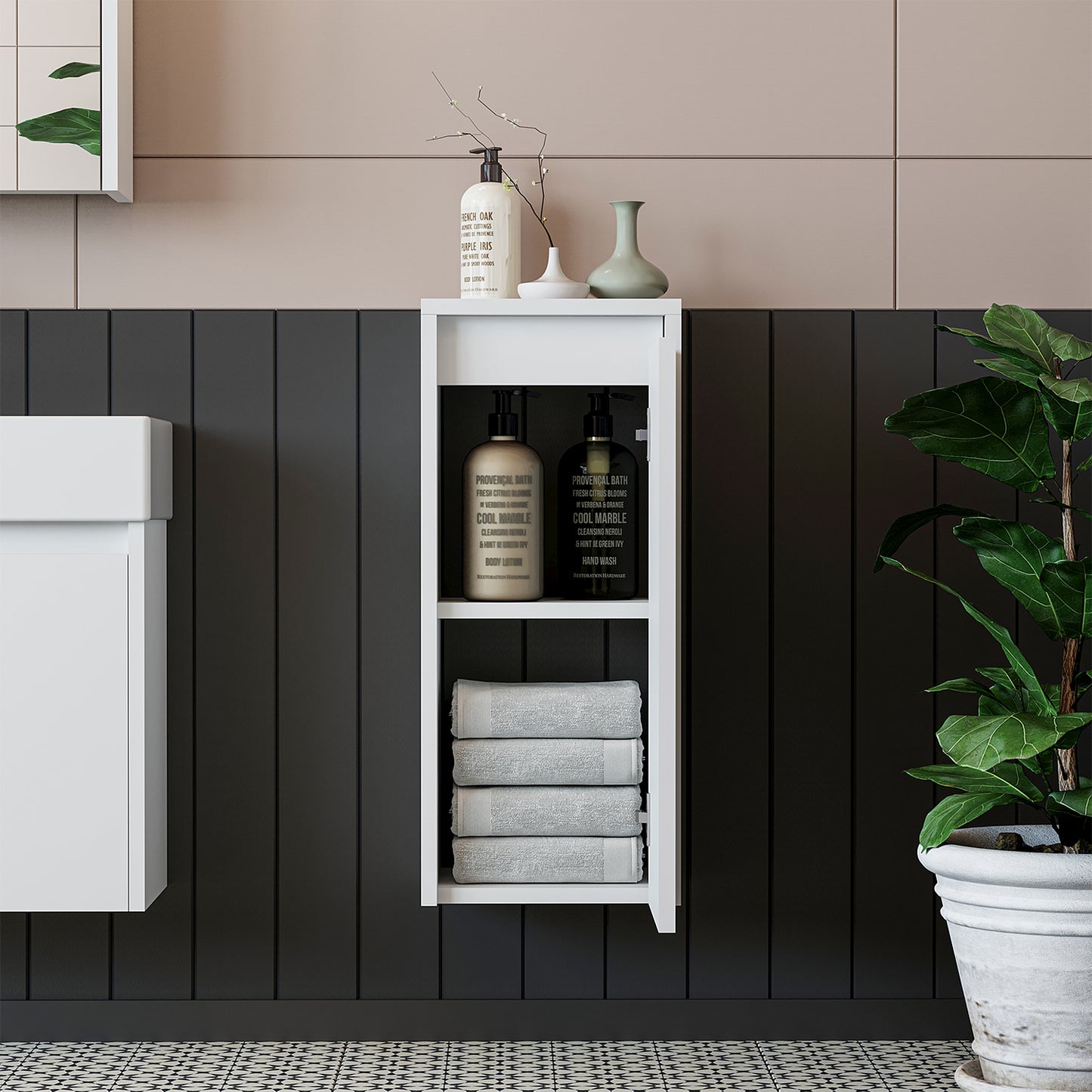 Badmöbelset • PUNTO • Unterschrank mit Waschbecken • Badezimmer Möbel • Gäste WC