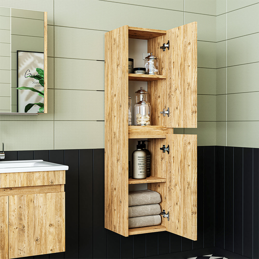 Set arredo bagno Roomart ATRIA Mobile base 85 cm con mobile specchio lavabo mobile alto