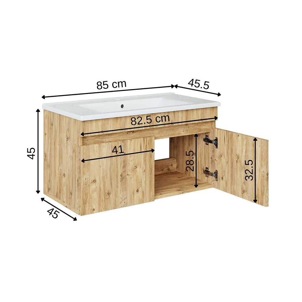 Roomart Atria, Waschbecken mit Unterschrank 85 cm, in 4 Farben, Badezimmermöbel