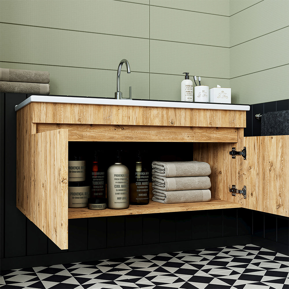 Roomart Atria, Waschbecken mit Unterschrank 100 cm, in 4 Farben, Badezimmermöbel