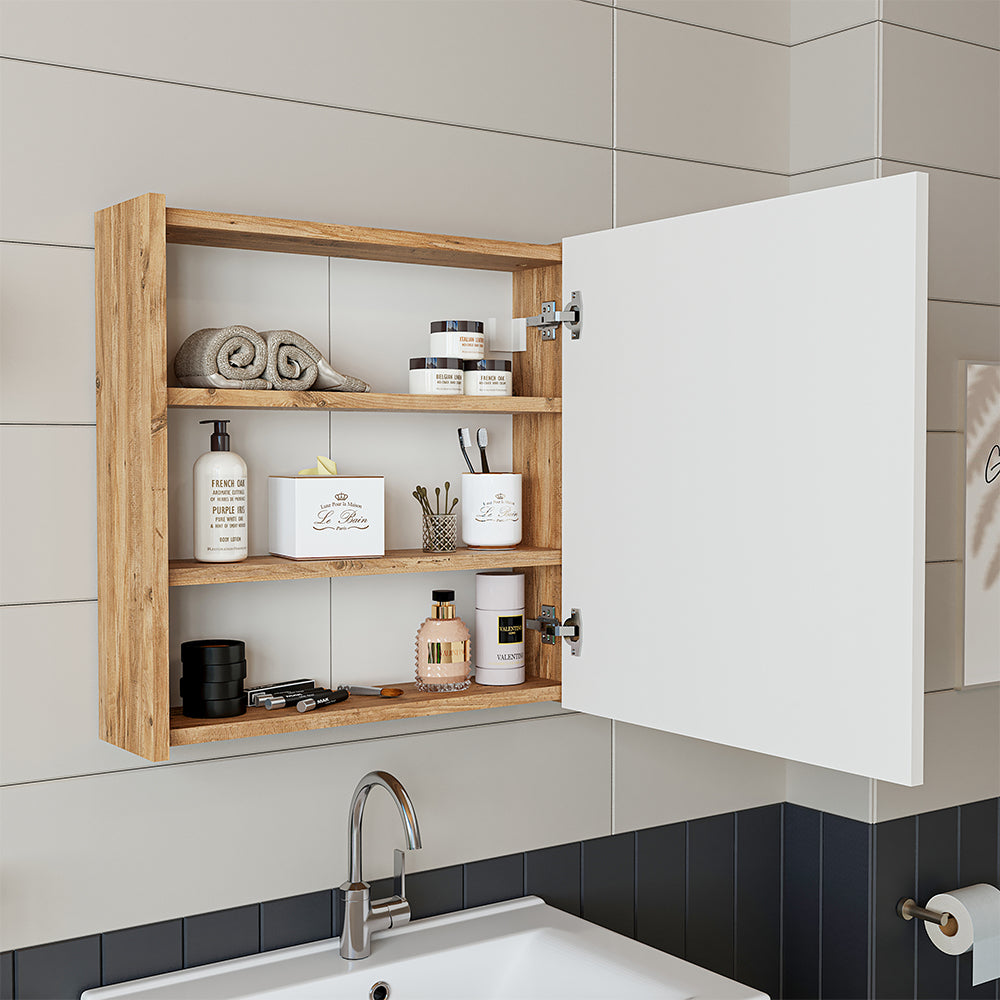 Roomart Badmöbel Set ATRIA 3 Teilig, in 4 Farben, 65 cm Unterschrank mit Keramikwaschbecken • Spiegelschrank