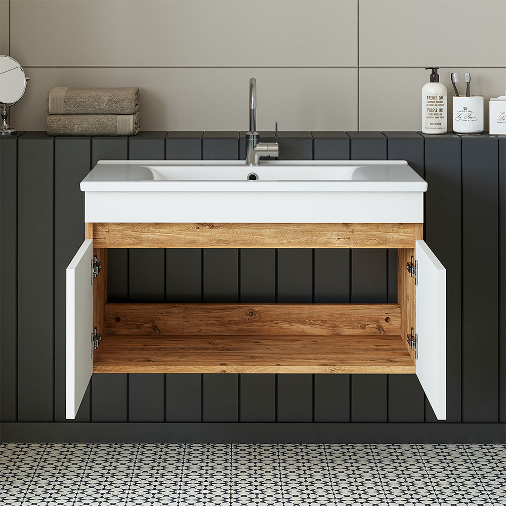 Roomart Atria, Waschbecken mit Unterschrank 85 cm, in 4 Farben, Badezimmermöbel