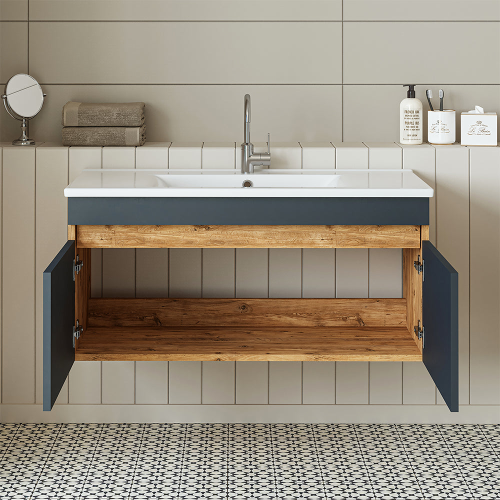 Roomart Atria, Waschbecken mit Unterschrank 100 cm, in 4 Farben, Badezimmermöbel