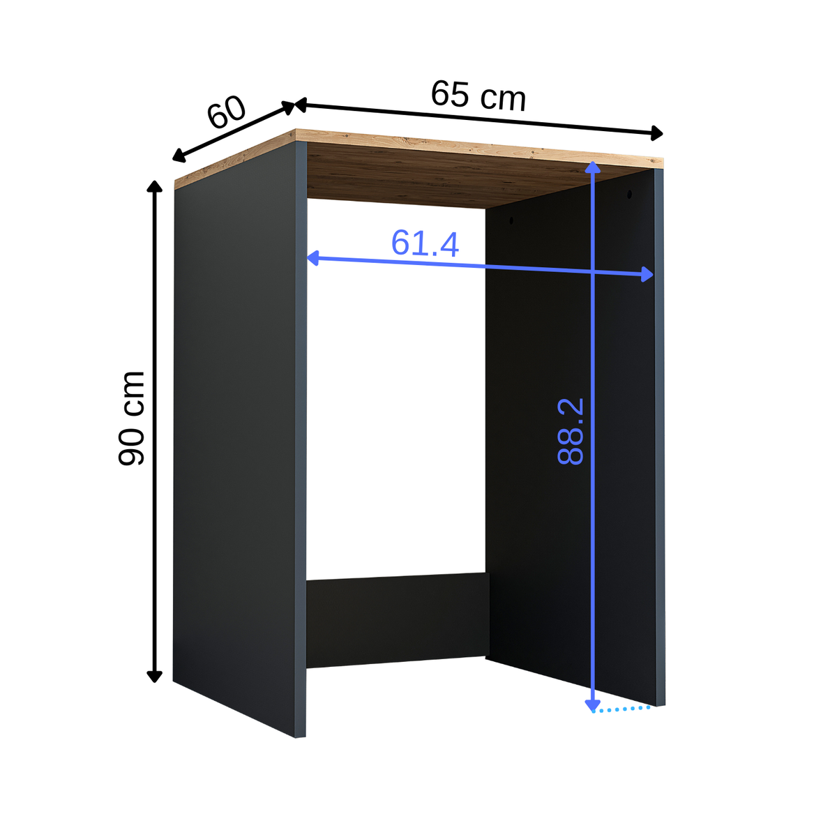 Roomart, Bathroom Atlantic, Washing machine cabinet, Bathroom cabinet WDH: 65 x 90 x 60 cm, in white oak, anthracite oak- bathroom cabinet, washbasin, bathroom furniture, bathroom cabinet, bathroom, with, vanity unit, bathroom furniture, set, washbasin, furniture, bath