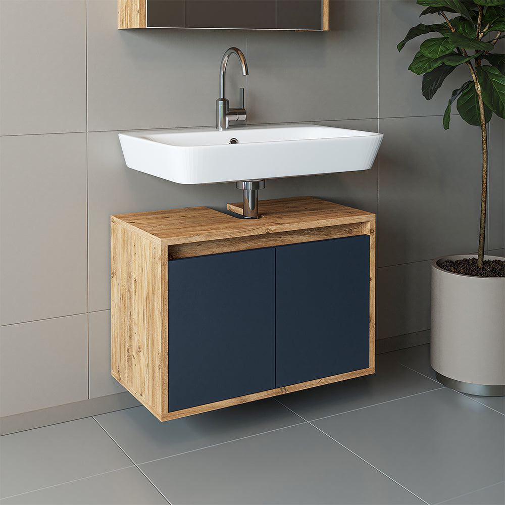 Roomart Badezimmer Unterschrank HBT:45x65x35 cm • Weiß • Eiche • Weiß-Eiche • Anthrazit Eiche