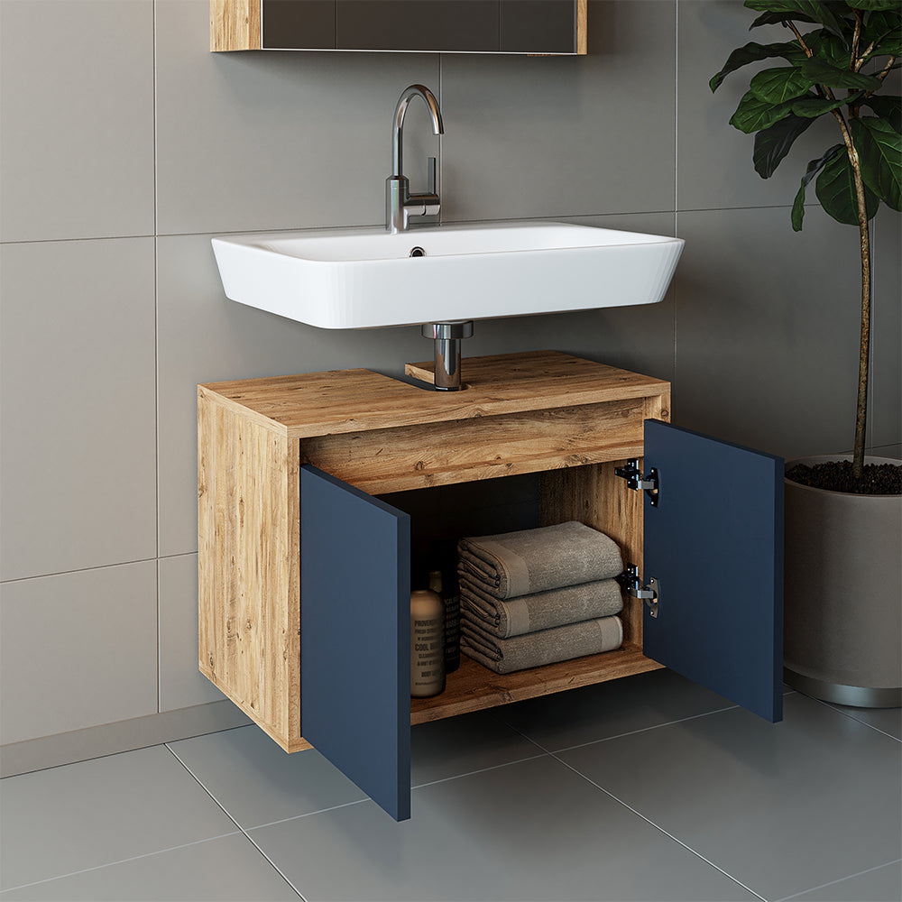 Roomart Badezimmer Unterschrank HBT:45x65x35 cm • Weiß • Eiche • Weiß-Eiche • Anthrazit Eiche