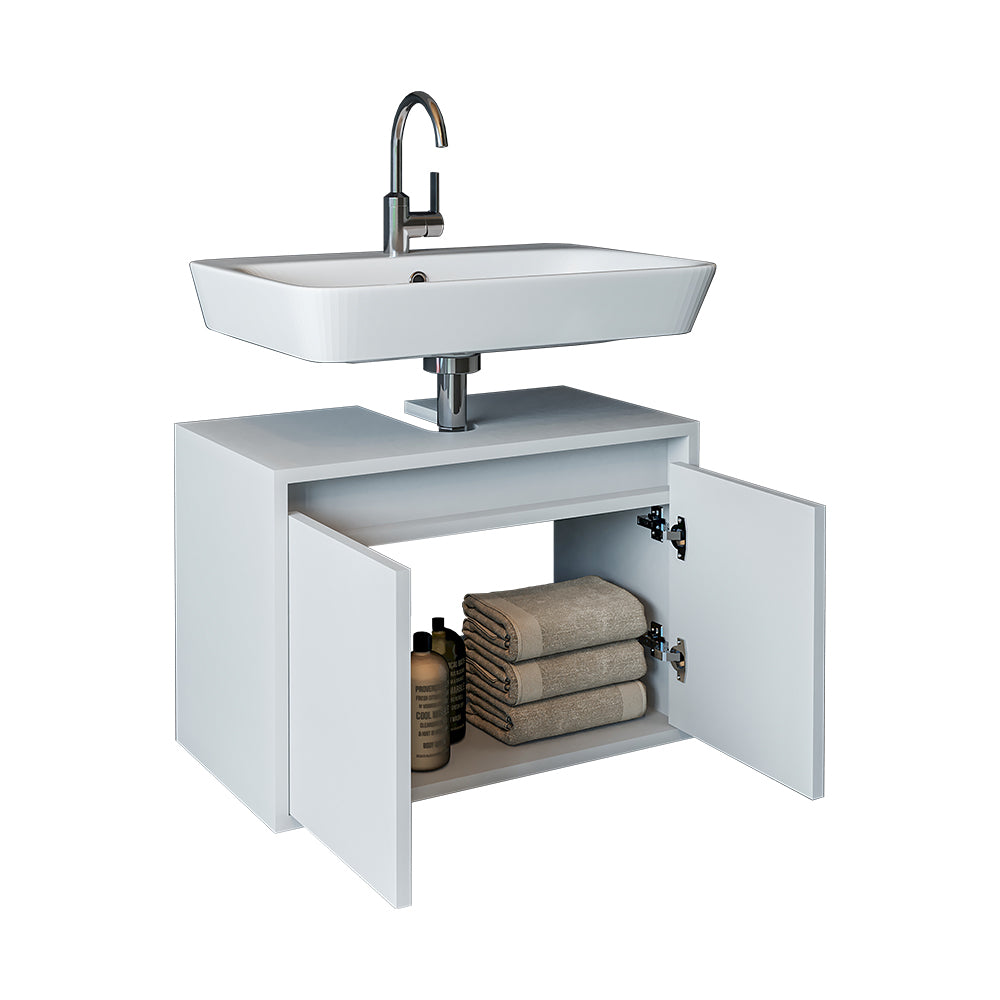 Roomart Badezimmer Unterschrank HBT:45x65x35 cm • Weiß • Eiche • Weiß-Eiche • Anthrazit Eiche