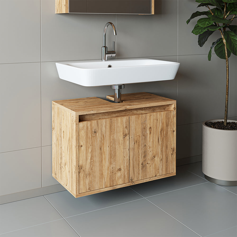 Roomart Badezimmer Unterschrank HBT:45x65x35 cm • Weiß • Eiche • Weiß-Eiche • Anthrazit Eiche