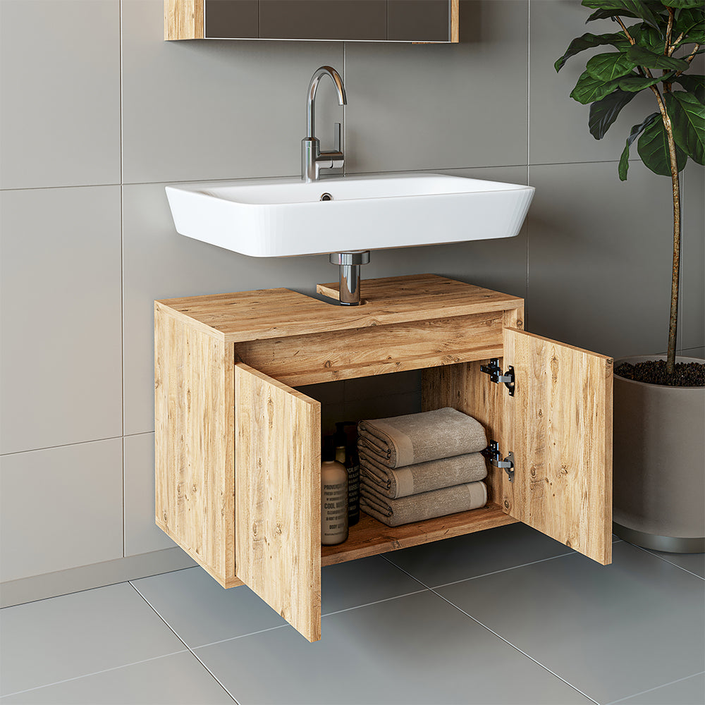 Roomart Badezimmer Unterschrank HBT:45x65x35 cm • Weiß • Eiche • Weiß-Eiche • Anthrazit Eiche