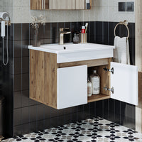 Roomart bathroom furniture set ATRIA 65 cm vanity unit with washbasin mirror cabinet tall cabinet - mirror bathroom, mirror cabinet bathroom 60 cm wide, bathroom mirror cabinet, mirror cabinet with lighting, mirror cabinet 80 cm wide, mirror cabinets for bathroom, mirror cabinets for bathroom