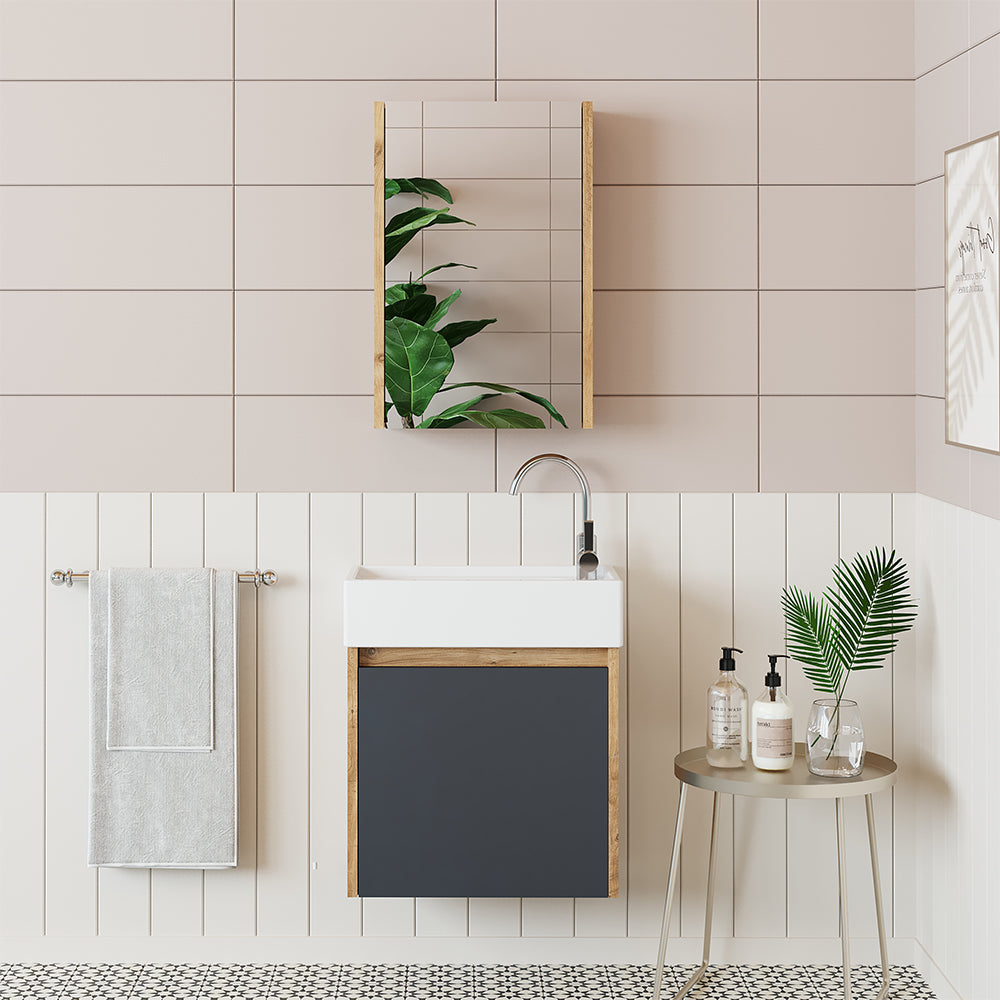 Badmöbelset • 50cm • Unterschrank mit Waschbecken • Badezimmer Möbel • Gäste WC