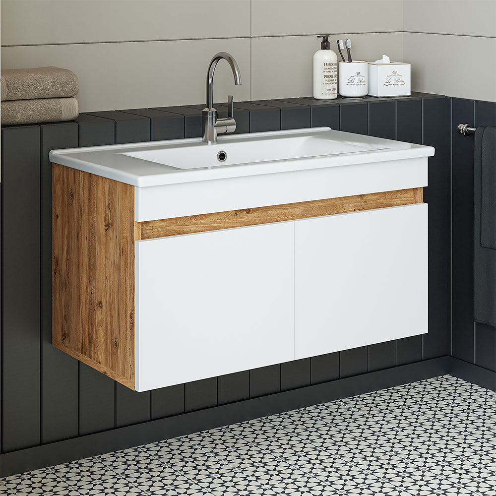 Roomart Atria, Waschbecken mit Unterschrank 85 cm, in 4 Farben, Badezimmermöbel