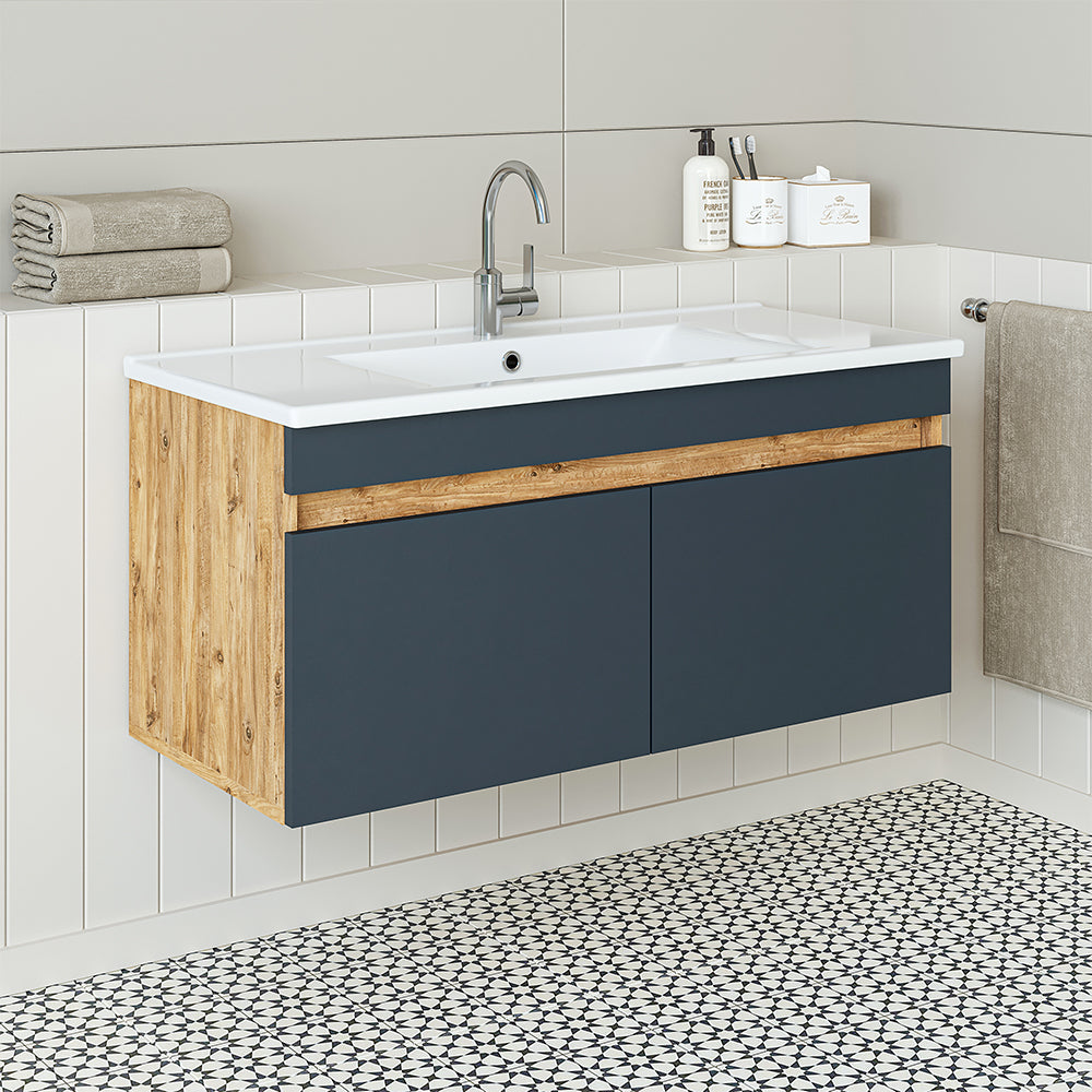 Roomart Atria, Waschbecken mit Unterschrank 100 cm, in 4 Farben, Badezimmermöbel