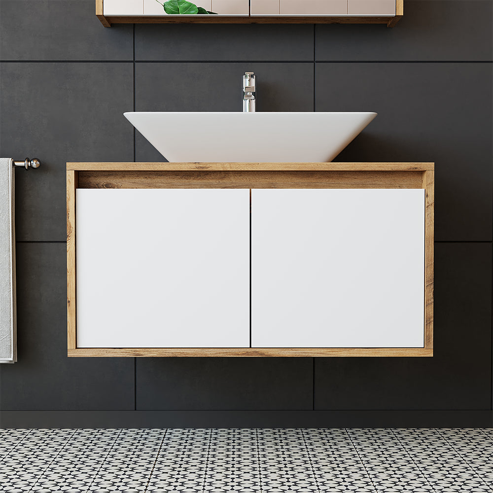 Roomart Waschbecken mit Unterschrank 85 cm • Weiß • Eiche • Weiß-Eiche • Anthrazit Eiche