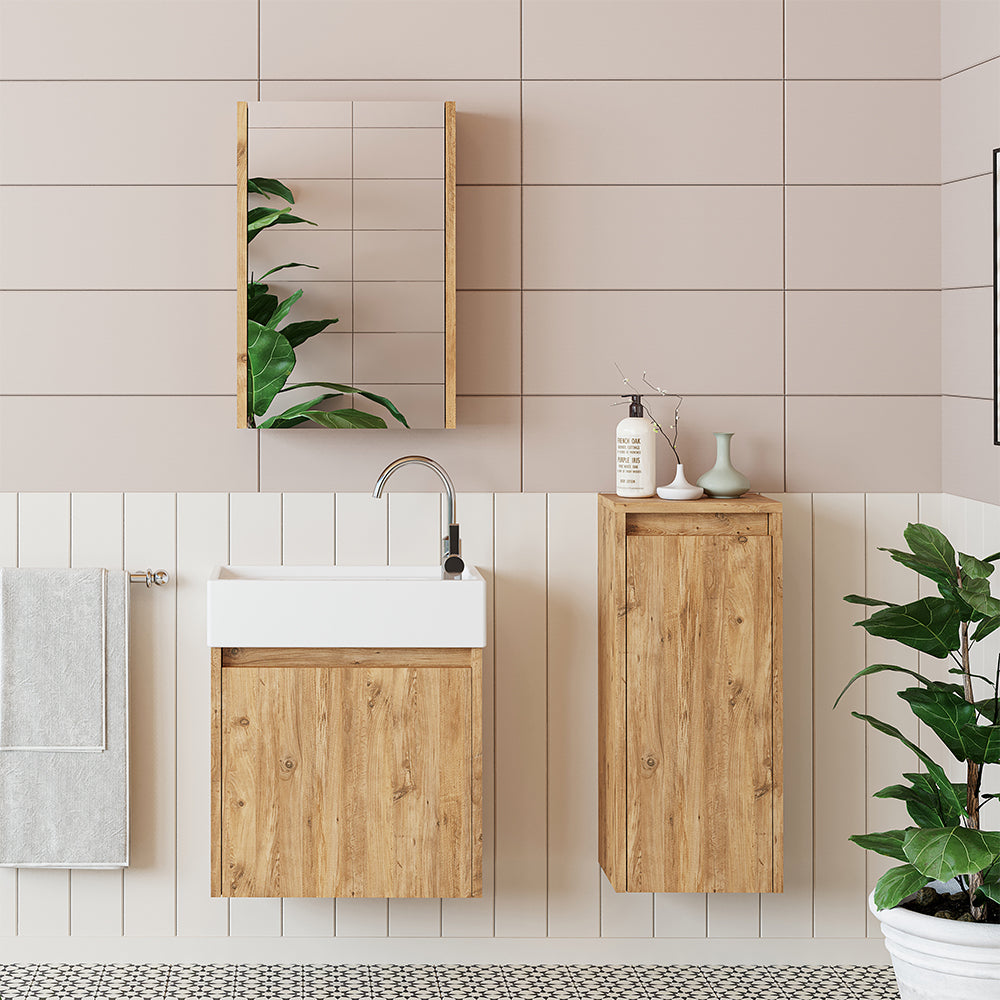 Badmöbelset • 50cm • Unterschrank mit Waschbecken • Badezimmer Möbel • Gäste WC