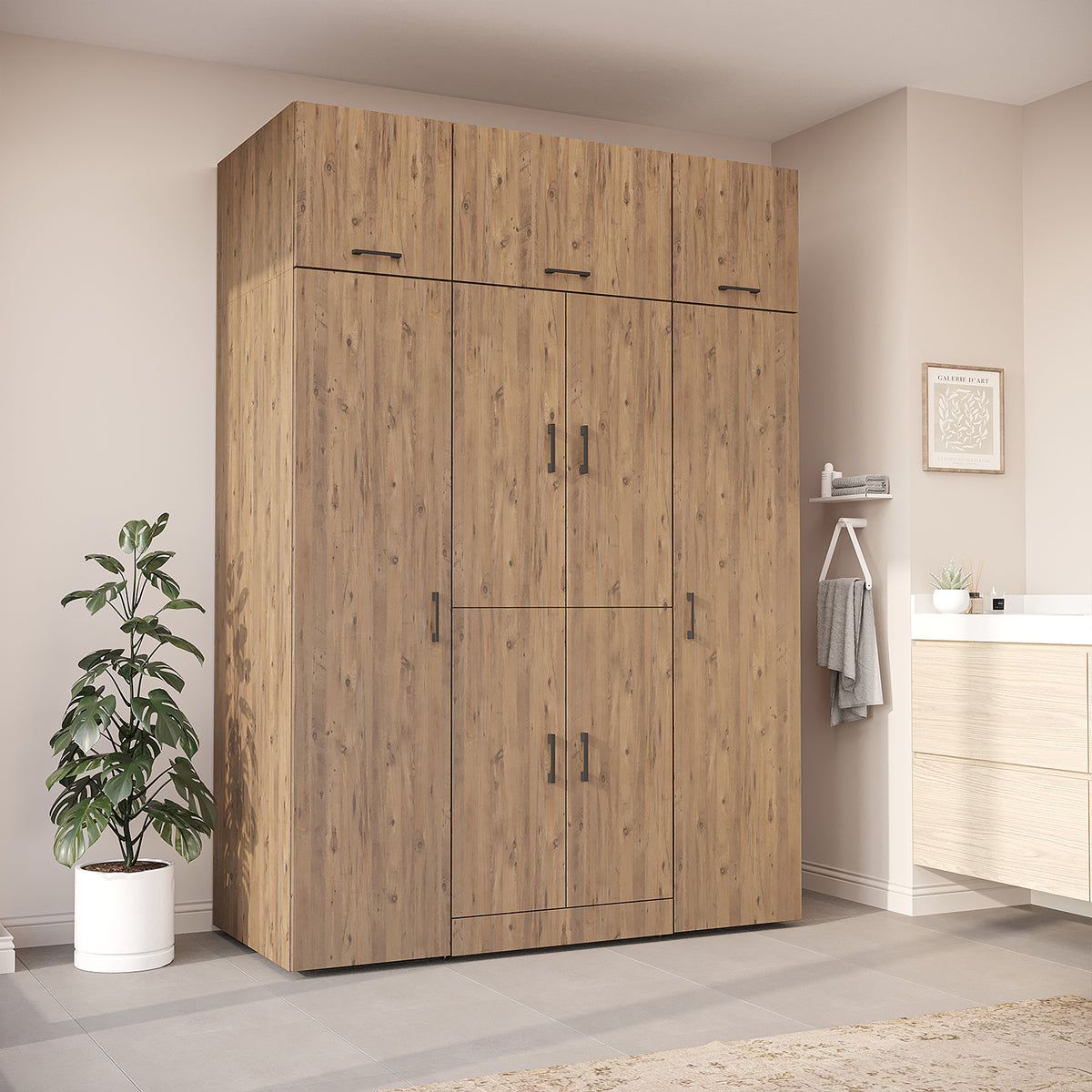 Roomart Waschmaschinenschrank DORA-I 160 cm, Eiche, 230 cm hoch