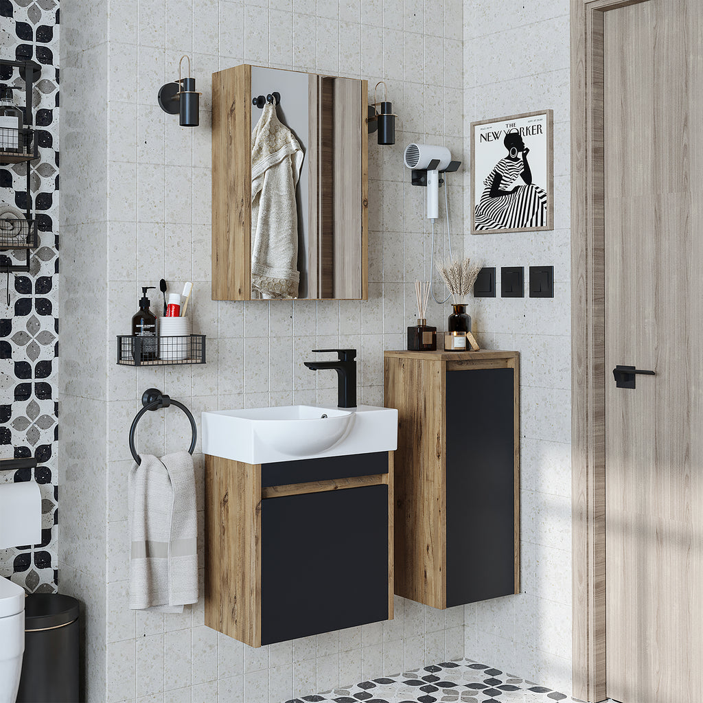 mirror cabinet bathroom with lighting 80 cm wide, bathroom cabinet 60 cm wide, led mirror cabinet, bathroom cabinet with mirror, mirror cabinet low depth, bathroom lighting, bathroom socket, mirror cabinet bamboo, bathroom mirror with socket, bathroom cabinets, mirror cabinet bathroom 90 cm wide, mirror cabinet 70, bathroom cabinet set 3 pieces, light switch with led lighting, mirror cabinet with led, country house style, oak, black, anthracite, white, high gloss, glossy, wood decor