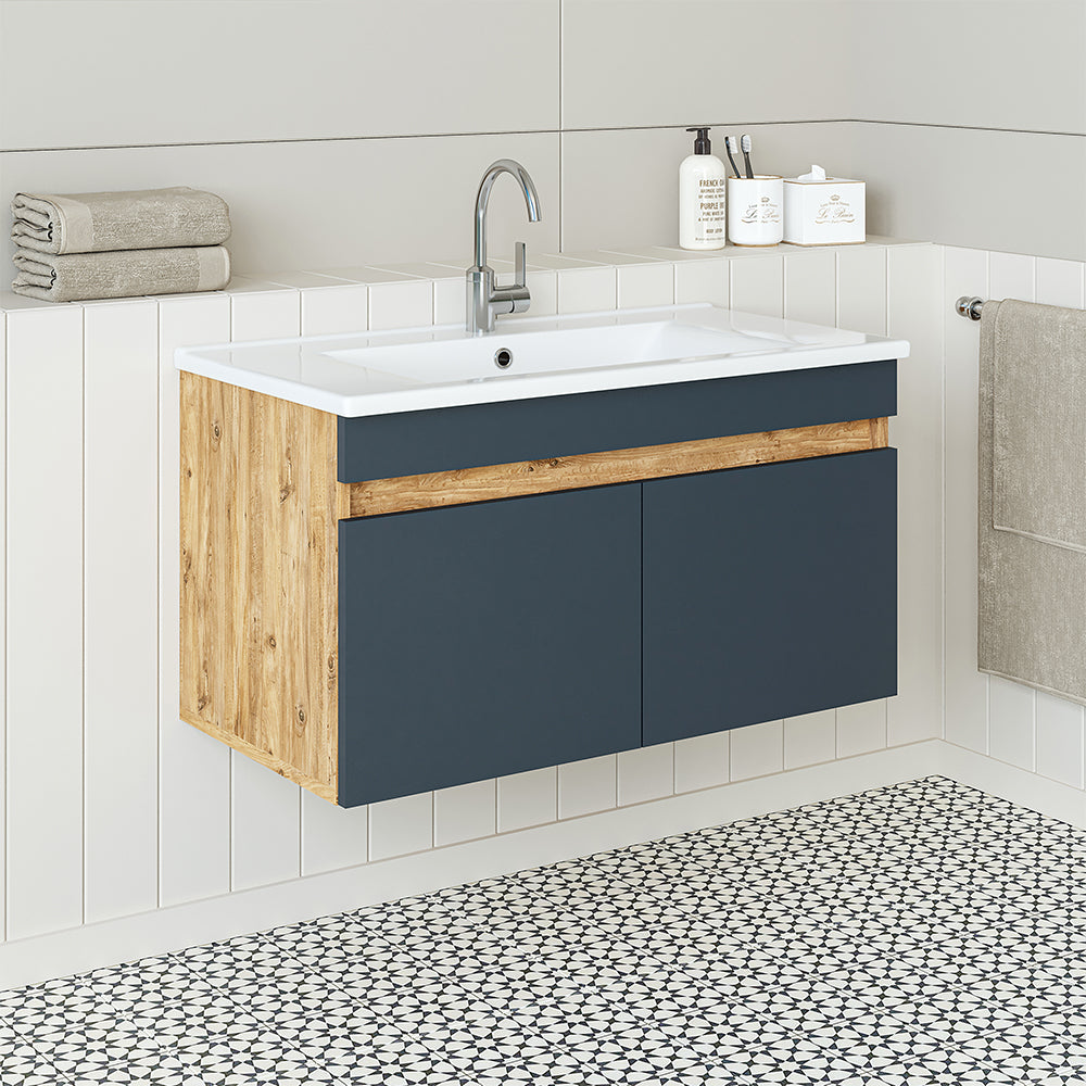 Roomart Atria, Waschbecken mit Unterschrank 85 cm, in 4 Farben, Badezimmermöbel