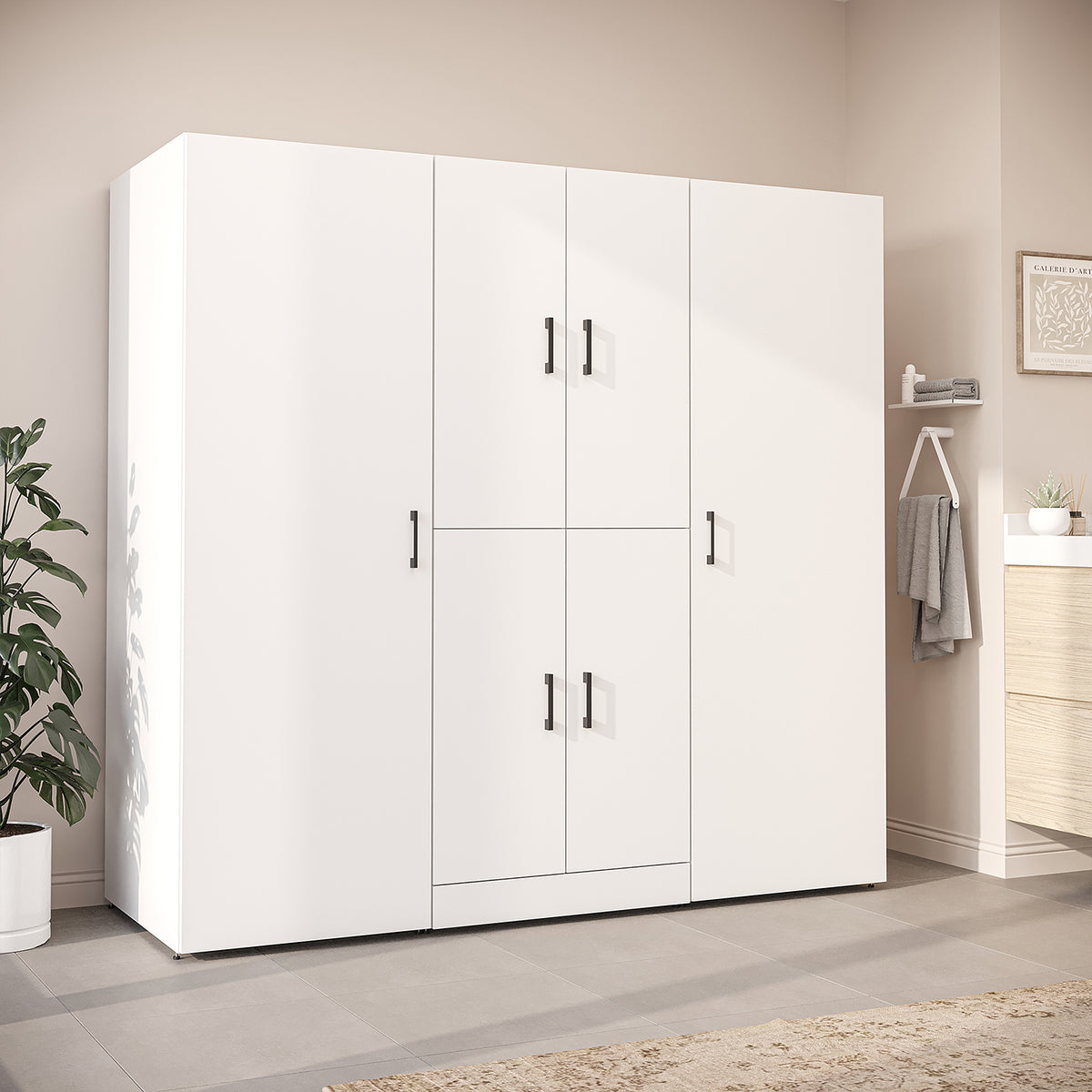 Roomart Waschmaschinenschrank DORA-I 190 cm, Weiß, 186 cm hoch