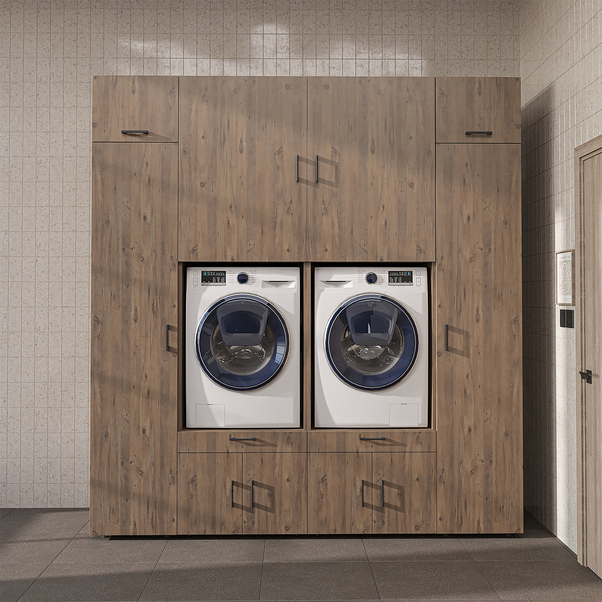 Roomart Waschmaschinenschrank SERIE 3 224 cm, Eiche, 240 cm hoch