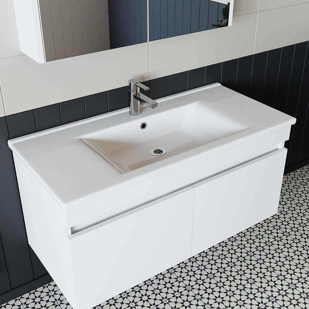 Roomart Atria, Waschbecken mit Unterschrank 100 cm, in 4 Farben, Badezimmermöbel