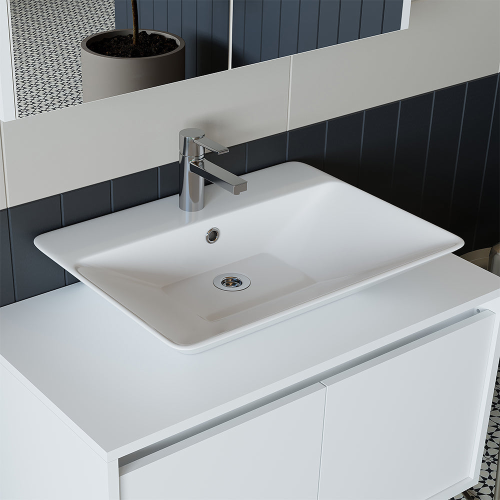 Roomart Waschbecken mit Unterschrank 85 cm • Weiß • Eiche • Weiß-Eiche • Anthrazit Eiche