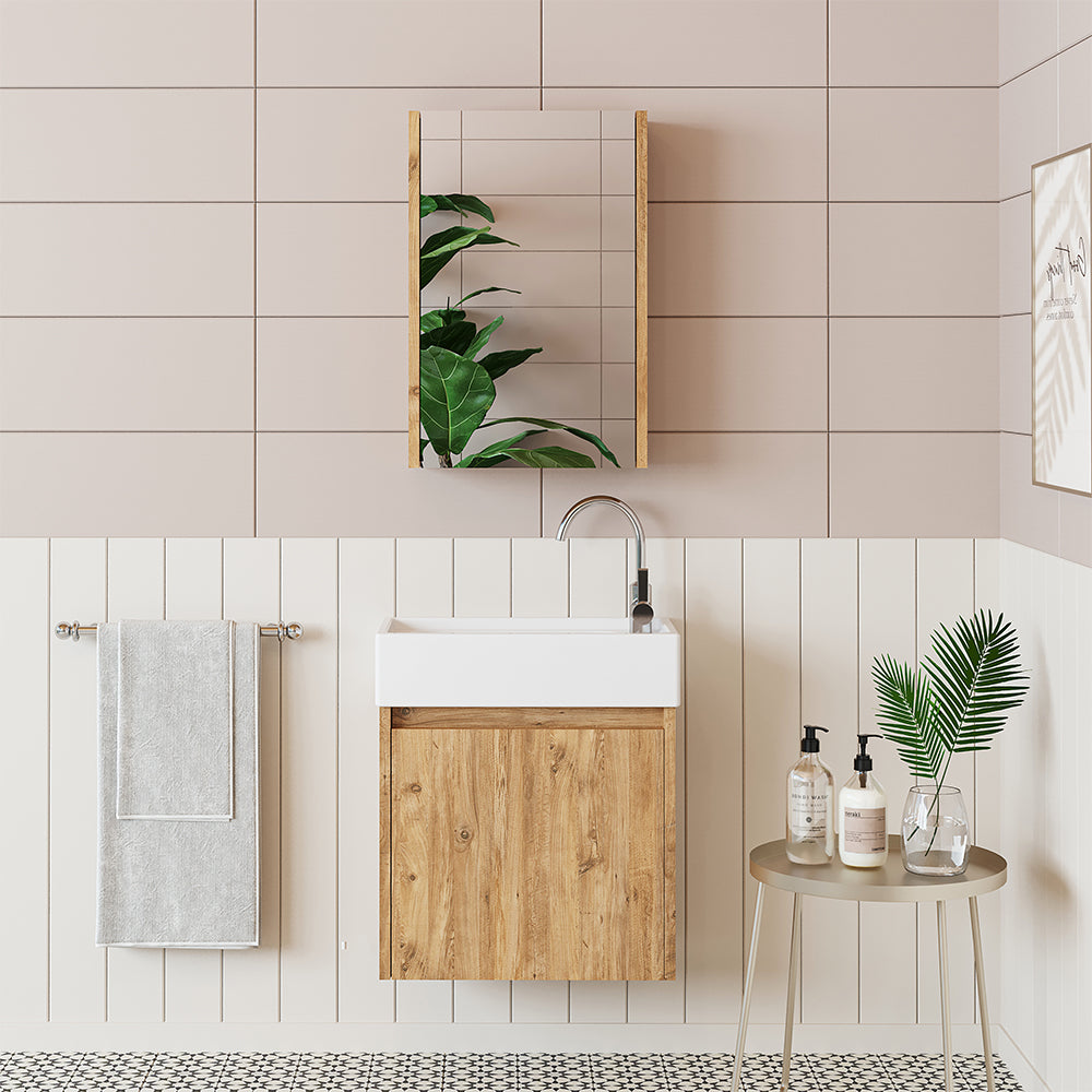 Badmöbelset • 50cm • Unterschrank mit Waschbecken • Badezimmer Möbel • Gäste WC