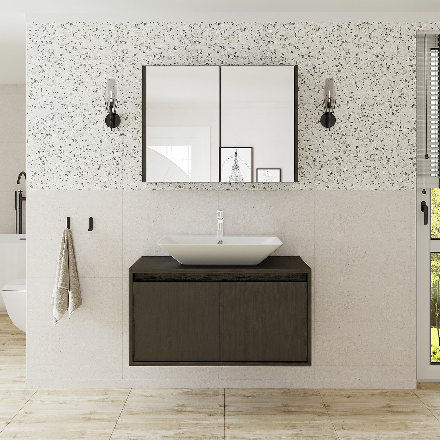 Roomart - Conjunto de muebles de cuarto de baño - ATLANTIC - 3 piezas - 85 cm mueble con lavabo de cerámica - mueble con espejo - mueble de cuarto de baño, lavabo, mueble de cuarto de baño, mueble de cuarto de baño, cuarto de baño, con, mueble con lavabo, mueble de cuarto de baño, conjunto, lavabo, mueble, mueble de cuarto de baño, cuarto de baño,
