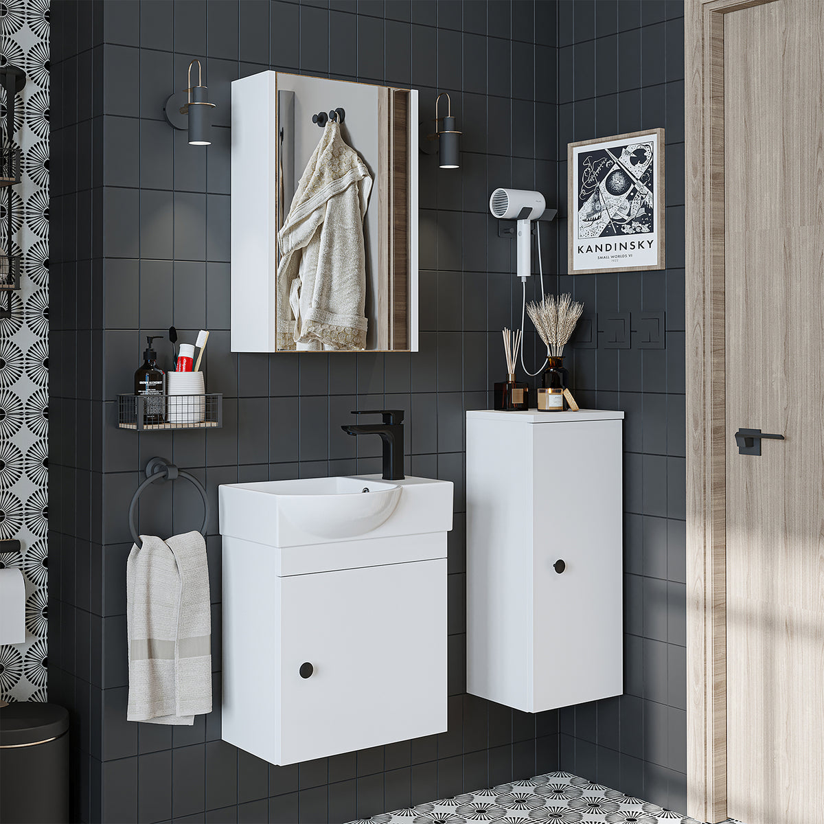 Ensemble de meubles de salle de bain - PUNTO - Meuble sous vasque - Meubles de salle de bain - Gäste WC - armoire de salle de bain, lavabo, meuble de salle de bain, armoire de salle de bain, avec, meuble sous vasque, meuble de salle de bain, ensemble, lavabo, meuble, meuble de salle de bain, salle de bain, armoires de salle de bain, schm