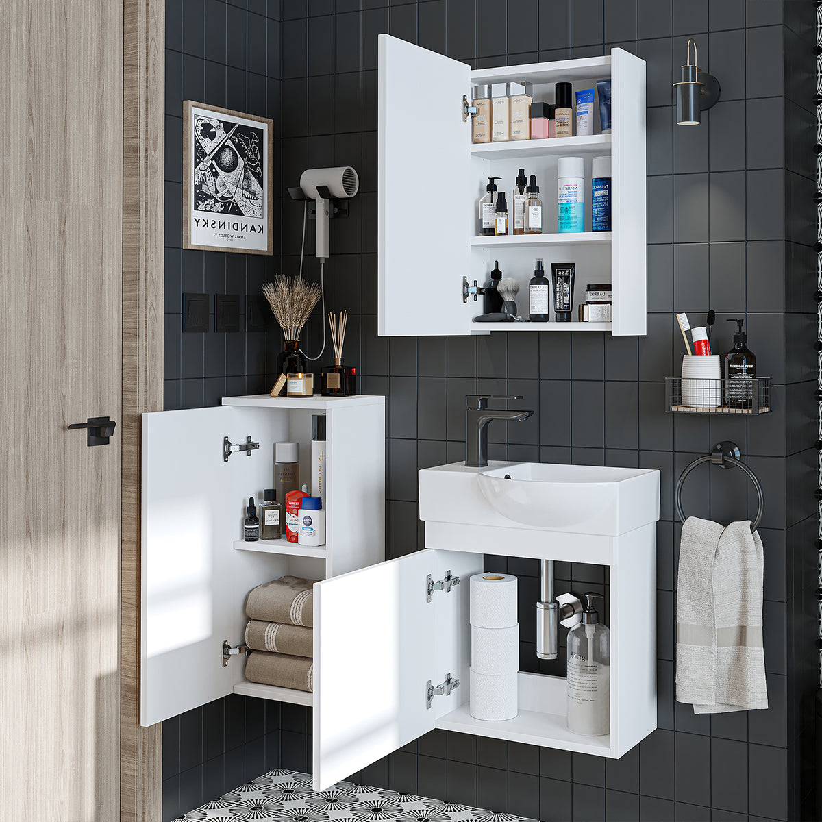 Ensemble de meubles de salle de bain - PUNTO - Meuble sous vasque - Meubles de salle de bain - Gäste WC - armoire de salle de bain, lavabo, meuble de salle de bain, armoire de salle de bain, avec, meuble sous vasque, meuble de salle de bain, ensemble, lavabo, meuble, meuble de salle de bain, salle de bain, armoires de salle de bain, schm
