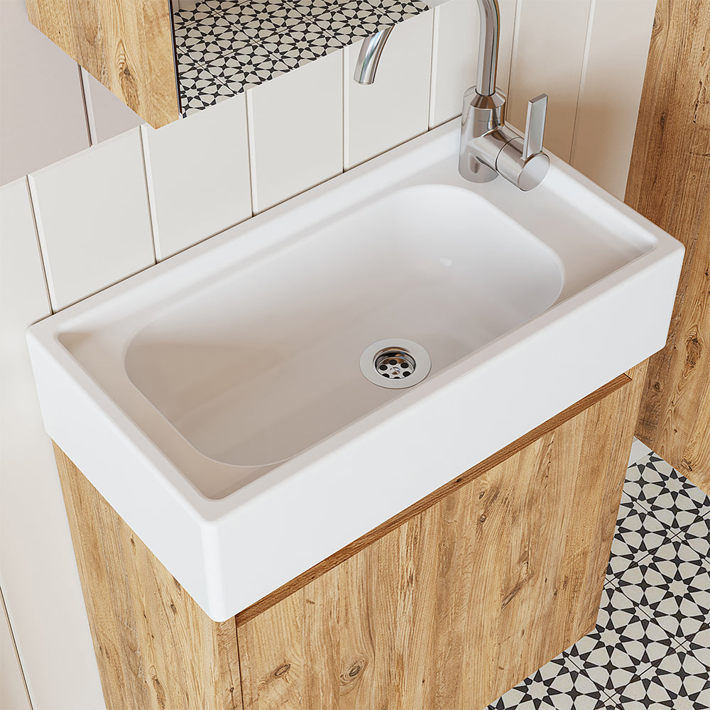Badmöbelset • 50cm • Unterschrank mit Waschbecken • Badezimmer Möbel • Gäste WC