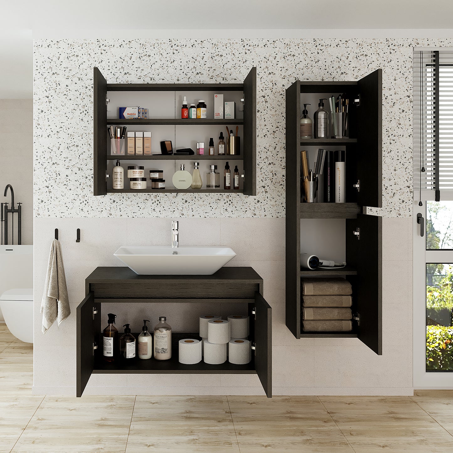 badezimmer, set, waschbecken, mit, unterschrank, bad, schrank, breit, spiegelschrank, badmöbel, waschtisch, für, badschrank, hochschrank, waschbeckenunterschrank, weiß, beleuchtung, badezimmerschrank, regal, badezimmermöbel, möbelgäste, bathroom, cabinet, stehend, waschtischunterschrank, fürs, hochglanz, alibertschrank, kleiderschrank, hängend, hoch, schwarz, weiss, holz, spiegel, schmal, badunterschrank, forte, kinderzimmer, hängeschrank, kleine, bäder, doppelwaschtisch, schwarz, braun, dunkel