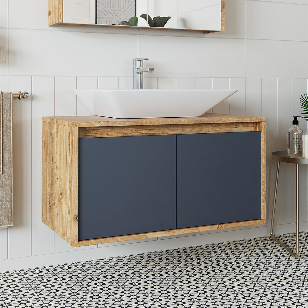 Roomart Waschbecken mit Unterschrank 85 cm • Weiß • Eiche • Weiß-Eiche • Anthrazit Eiche