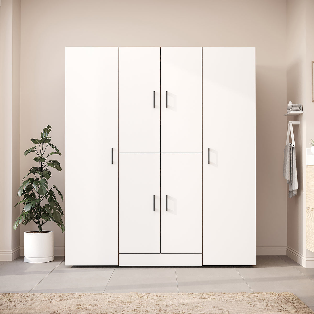 Roomart Waschmaschinenschrank DORA-I 160 cm, Weiß Eiche, 186 cm hoch, Bild 2