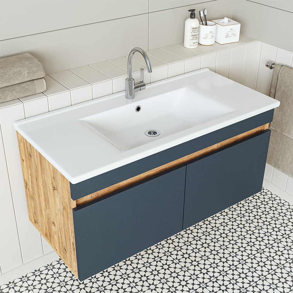 Roomart Atria, Waschbecken mit Unterschrank 100 cm, in 4 Farben, Badezimmermöbel