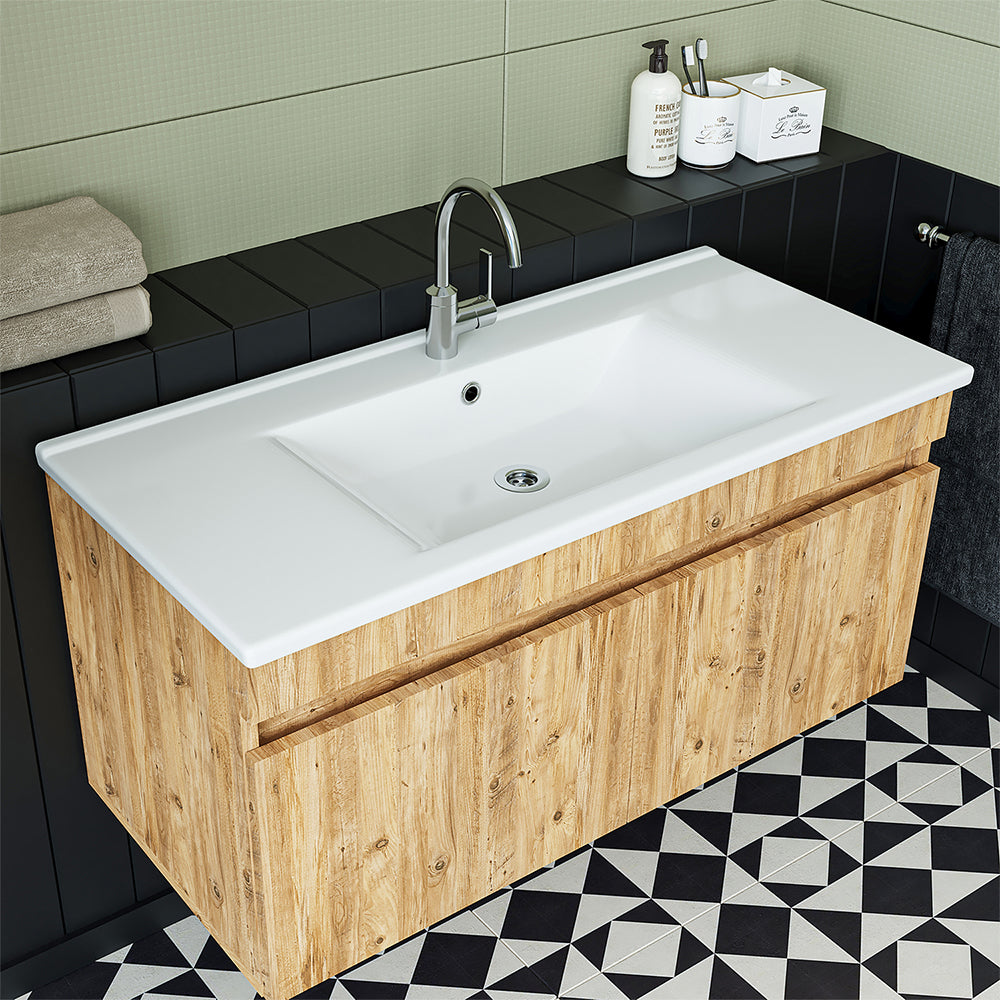 Roomart Atria, Waschbecken mit Unterschrank 100 cm, in 4 Farben, Badezimmermöbel
