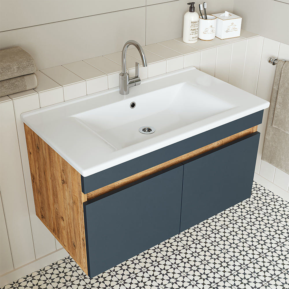 Roomart Atria, Waschbecken mit Unterschrank 85 cm, in 4 Farben, Badezimmermöbel