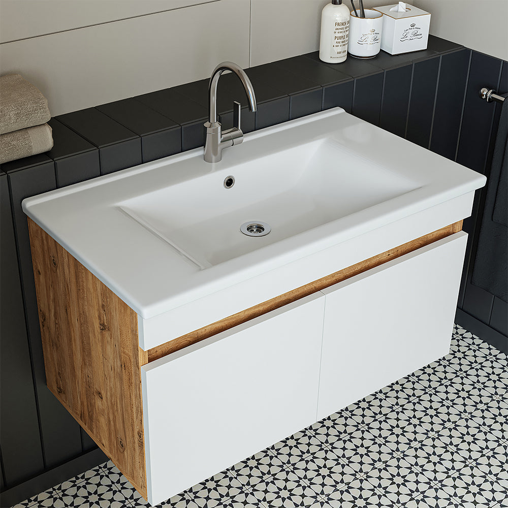 Roomart Atria, Waschbecken mit Unterschrank 85 cm, in 4 Farben, Badezimmermöbel