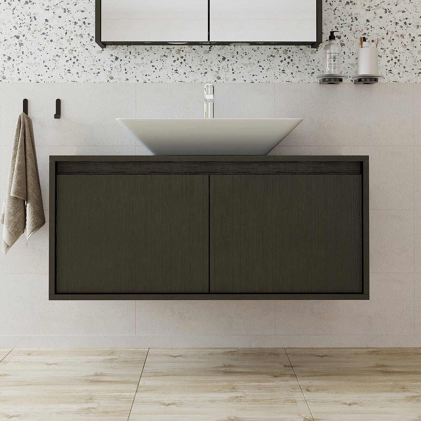 Roomart Atlantic, Waschbecken mit Unterschrank 100 cm, in 5 Farben, Badezimmermöbel
