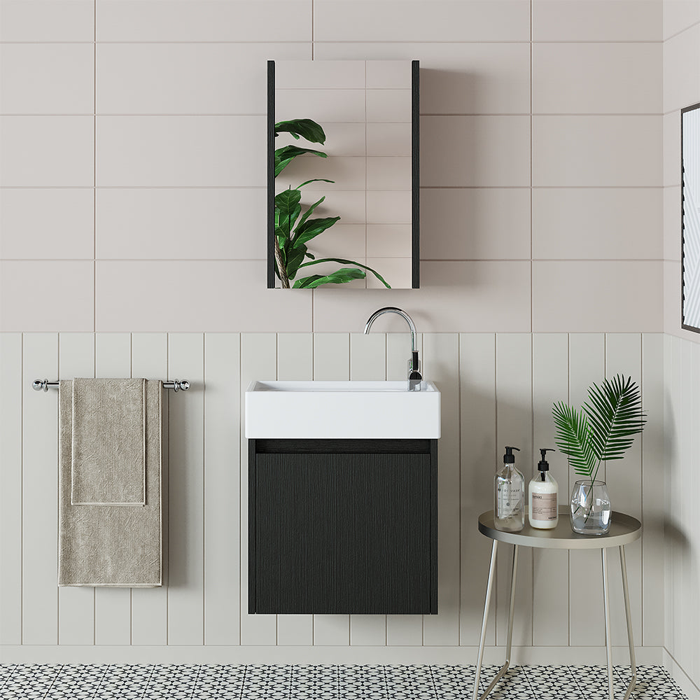 Badmöbelset • 50cm • Unterschrank mit Waschbecken • Badezimmer Möbel • Gäste WC