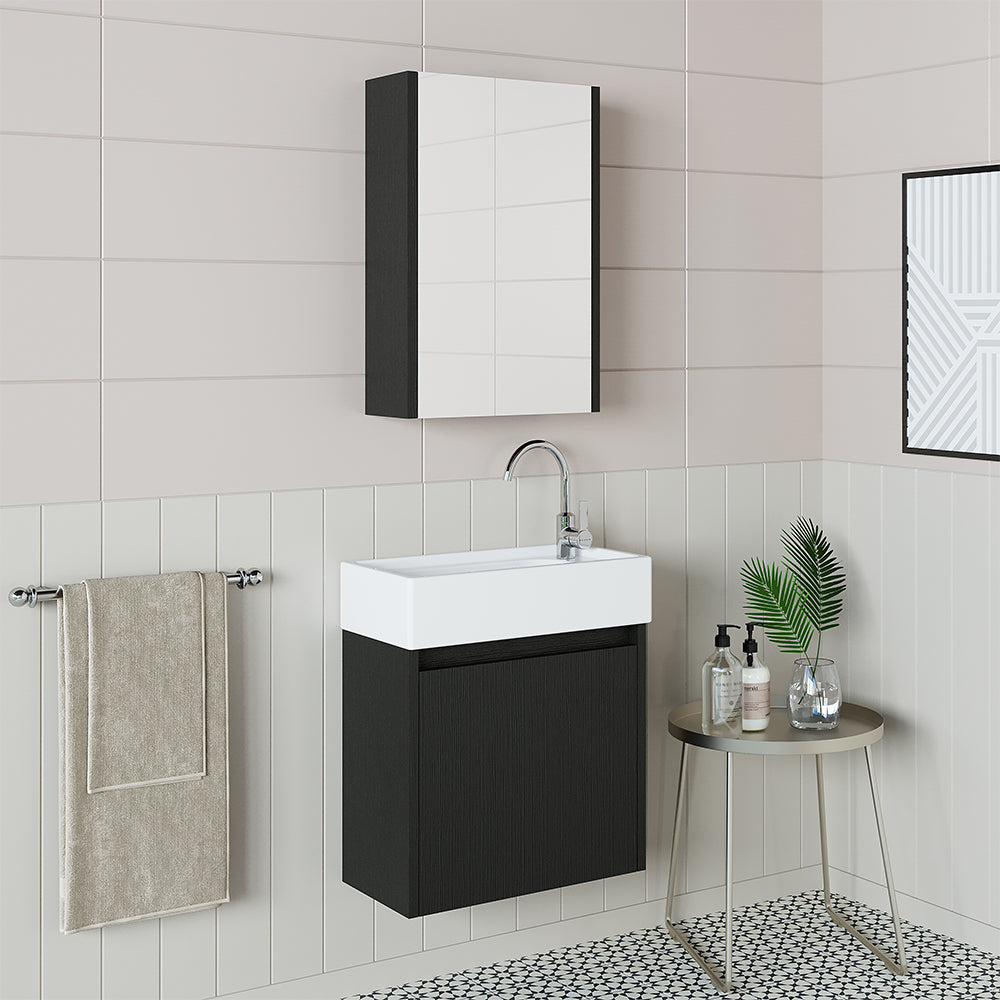 Badmöbelset • 50cm • Unterschrank mit Waschbecken • Badezimmer Möbel • Gäste WC