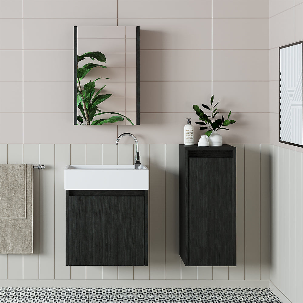 Badmöbelset • 50cm • Unterschrank mit Waschbecken • Badezimmer Möbel • Gäste WC