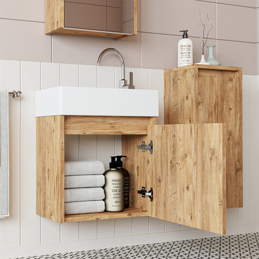 Badmöbelset • 50cm • Unterschrank mit Waschbecken • Badezimmer Möbel • Gäste WC