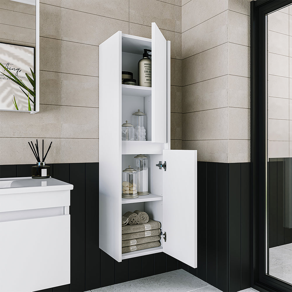 Roomart, mobile bagno, mobile alto, larghezza 35 cm, mensola bagno, in 3 colori